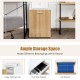 Mobile file cabinet with two drawers in white, featuring a spacious top and wheels for easy movement in the office.